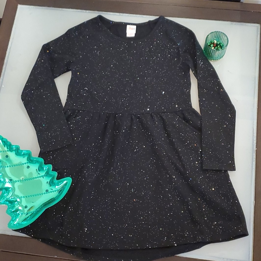 Circo Black Glitter dress kids 10/12